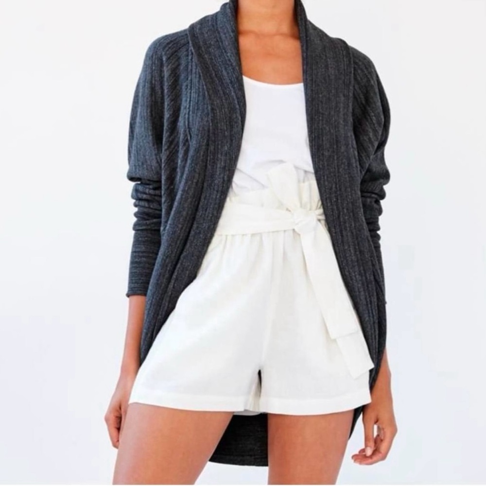 Wilfred Charcoal Cardigan Sweater with Soft Knit and Relaxed Fit